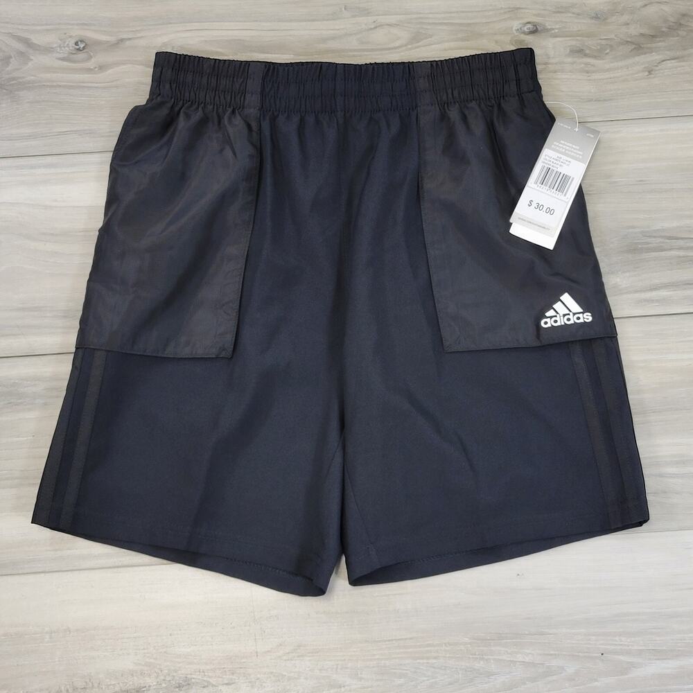 Adidas Shorts Boys Large Black Escape Woven New